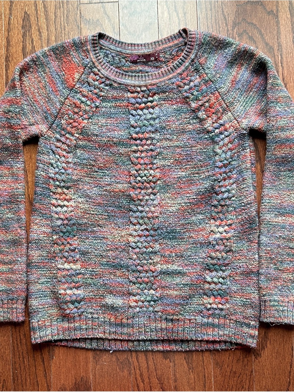 PRANA Kerrolyn Sweater Multi Colored Raglan Sweater XS